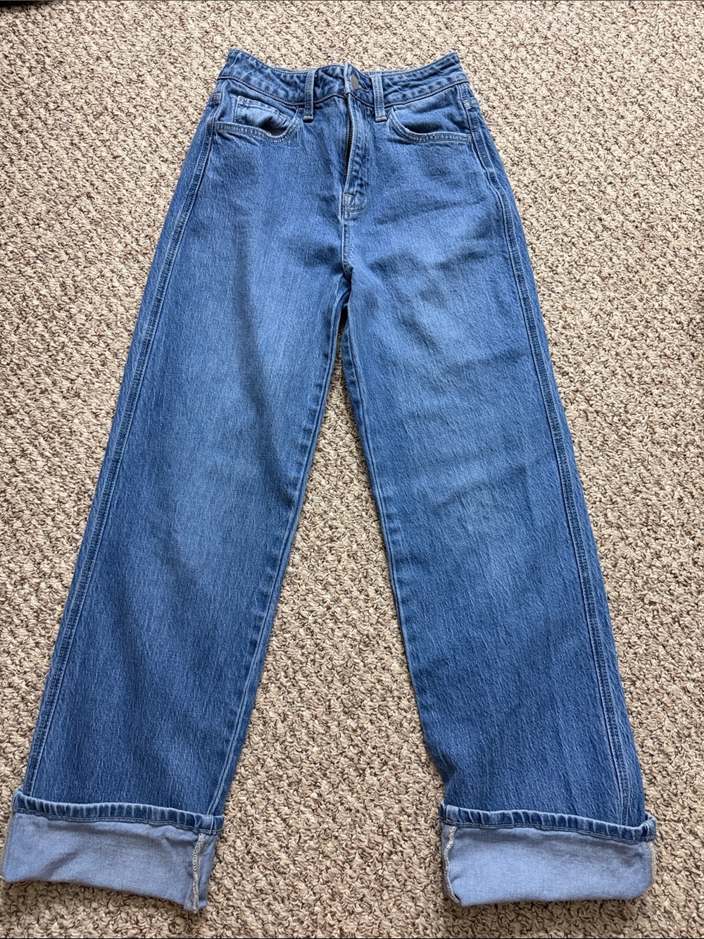 Vici collection Wide-Leg High-Rise Jeans in Blue Denim
